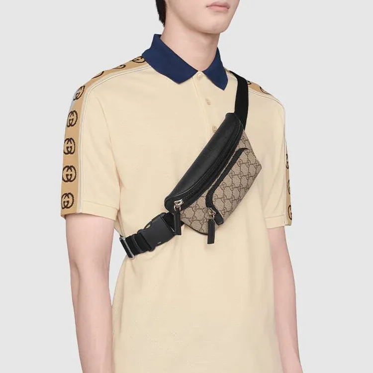 GUCCI Canvas One Shoulder Crossbody Bag, Sling Bag, Fanny Pack Unisex Ebony/Black-8