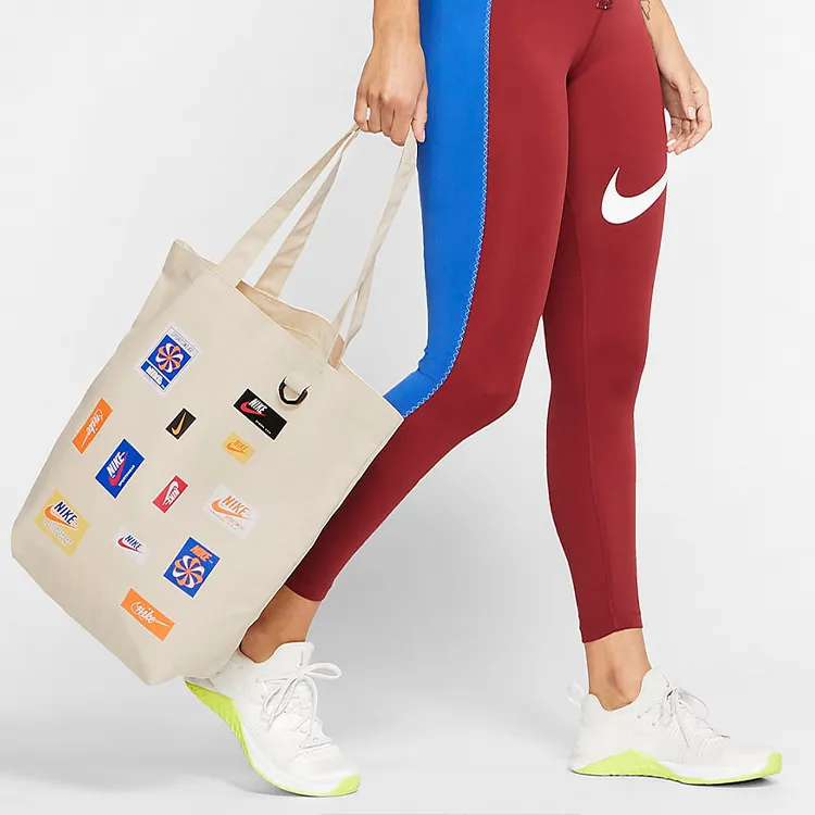 Nike Heritage Acrylic Tote Bag Shopping Bag Shoulder Bags Handbags Regular Unisex White-5