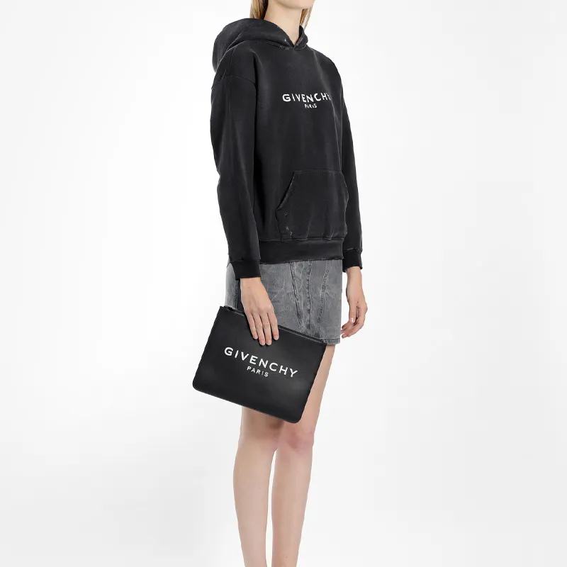 Givenchy Leather Clutch Large Size Men's Black-5