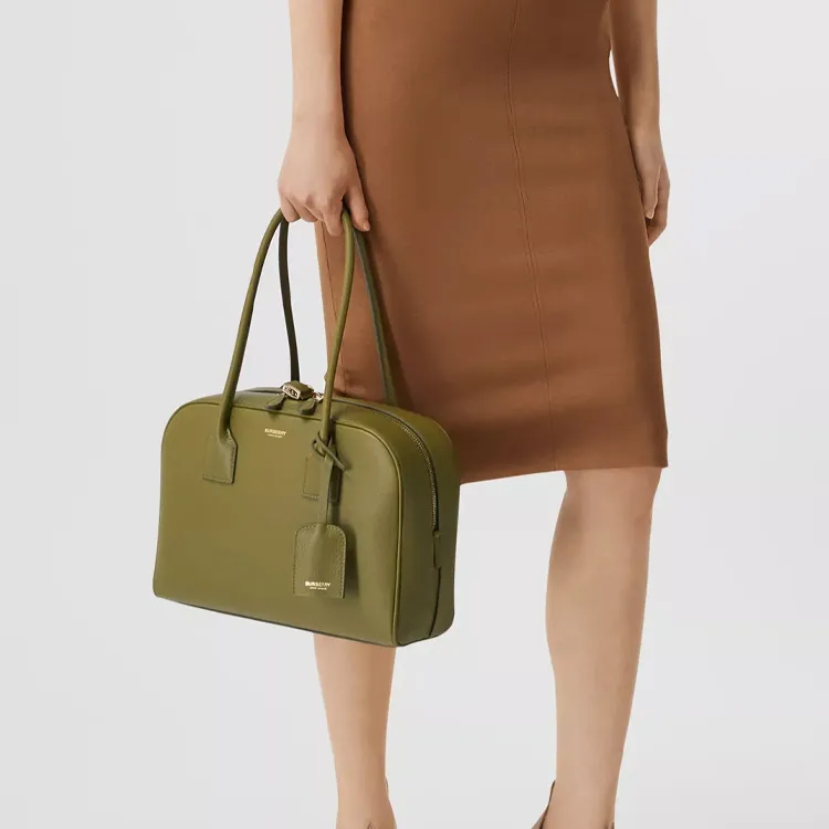 Burberry Cube Leather Bowling Bag Handbag Shoulder Bag Women's-4