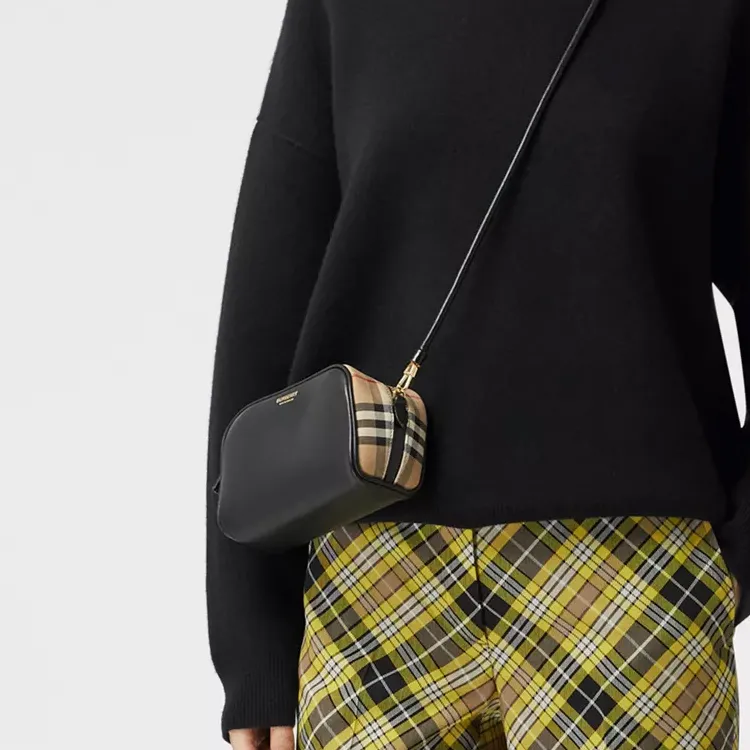 Burberry Cube Leather Bowling Bag, Cubic Bag, Crossbody Bag, Shoulder Bag Women's-5