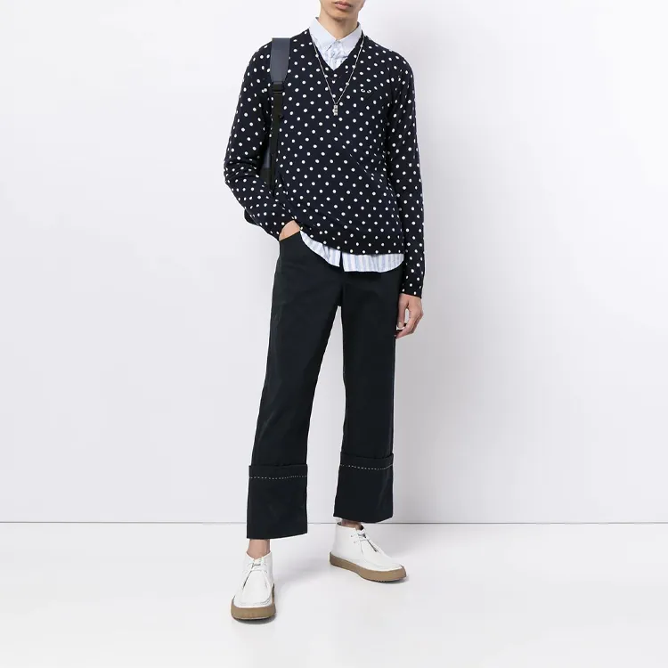 CDG Play Sweaters Men Dark Blue-1