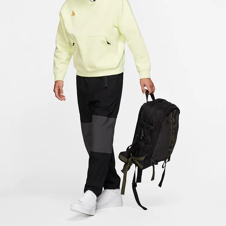 Nike Nylon Fabric Backpack Regular Unisex Black Gray Color-5