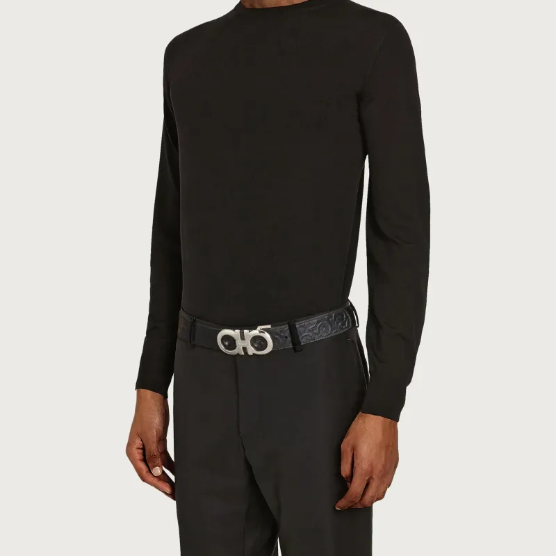 Ferragamo Reversible And Adjustable Gancini Belt Embossed-4