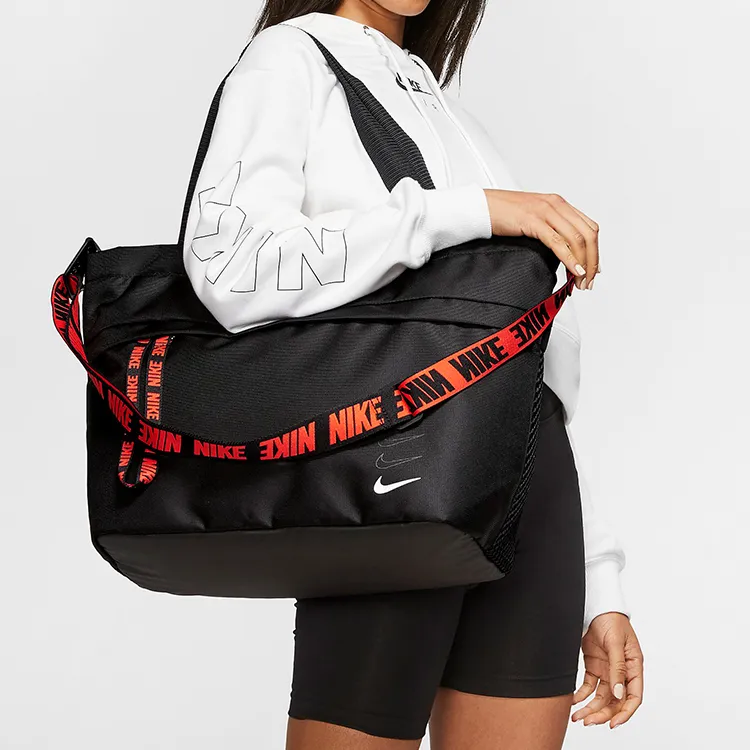 Nike Polyester Sports Bag Crossbody Bag Handbags Regular Unisex Red Black-4