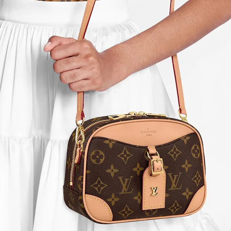 LOUIS VUITTON Deauville Cow Leather Shoulder Bag, Crossbody Bag Mini Women's Brown-5