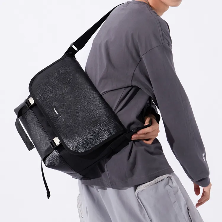 COMBACK Polyamide Messenger Bag, Shoulder Bag, Crossbody Bag Tubas Unisex Black-7
