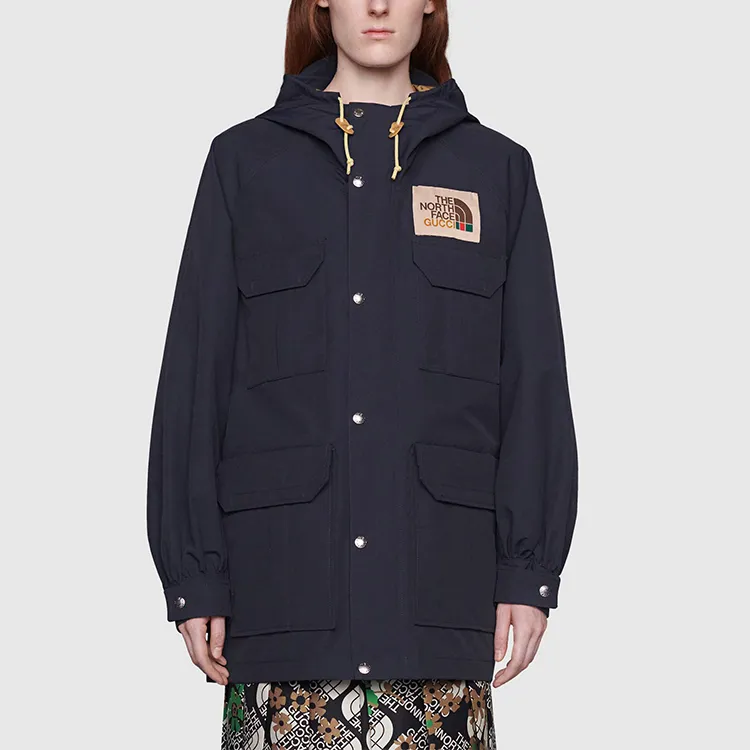 GUCCI X The North Face Nylon Mountain Jacket Navy-1