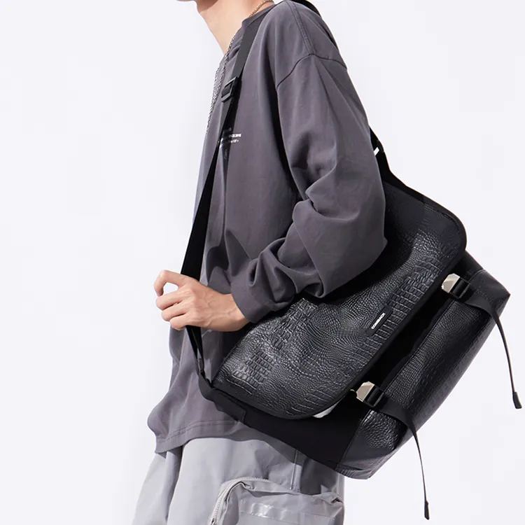 COMBACK Polyamide Messenger Bag, Shoulder Bag, Crossbody Bag Tubas Unisex Black-5
