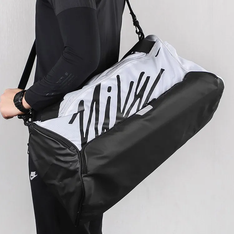 Nike Polyester Luggage Bag Travel Bag Unisex Black White-3