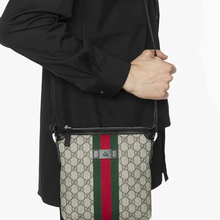 GUCCI Canvas With Leather Canvas Bag Messenger Bag Shoulder Bag Crossbody Bag Regular Men's Ebony/Black-4