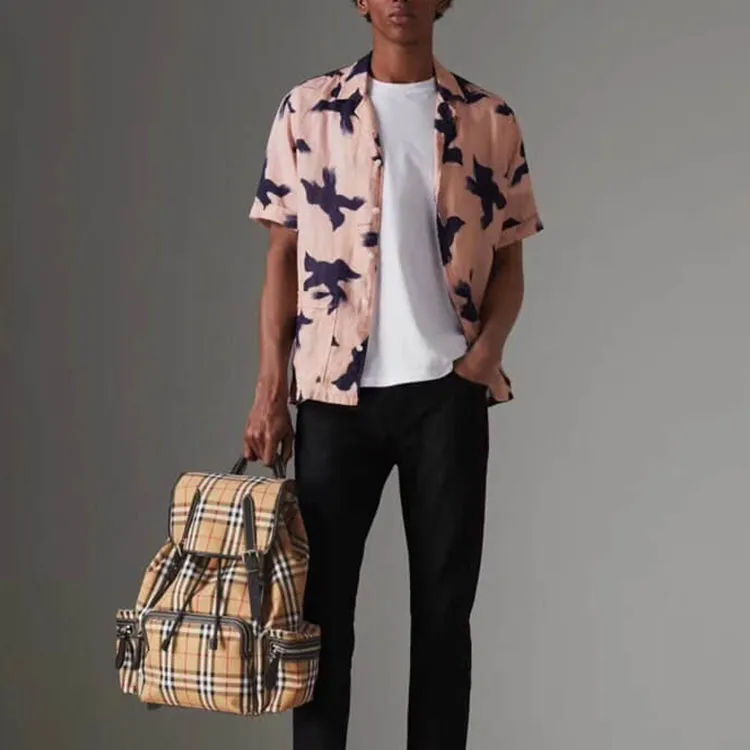 Burberry Canvas Backpack Unisex Beige-7