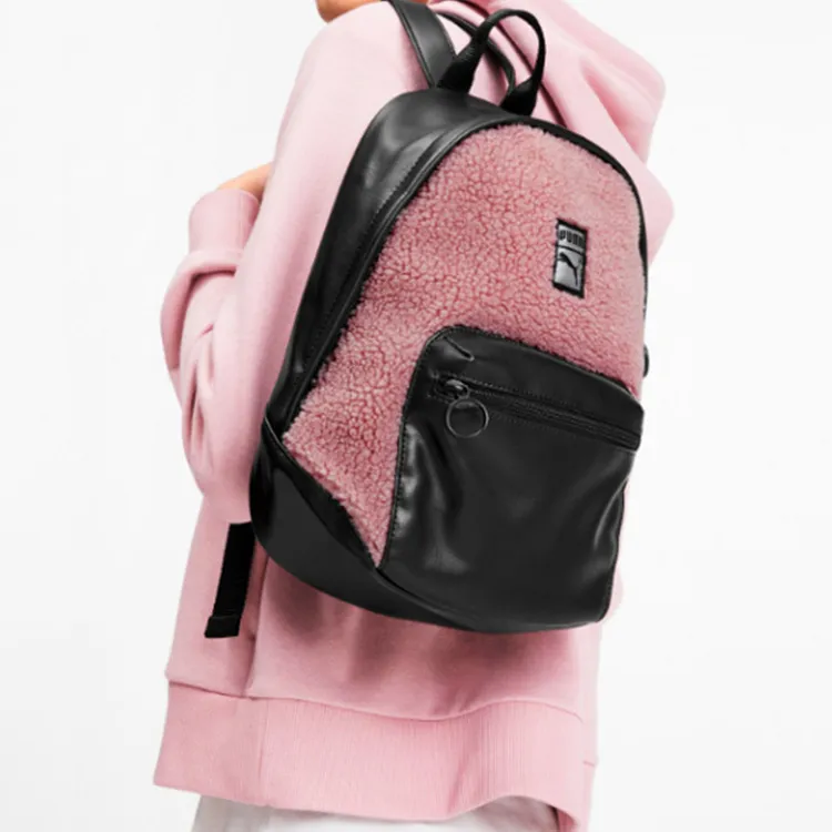 PUMA Artificial Leather Fabric Backpack Regular Women's Pink-3