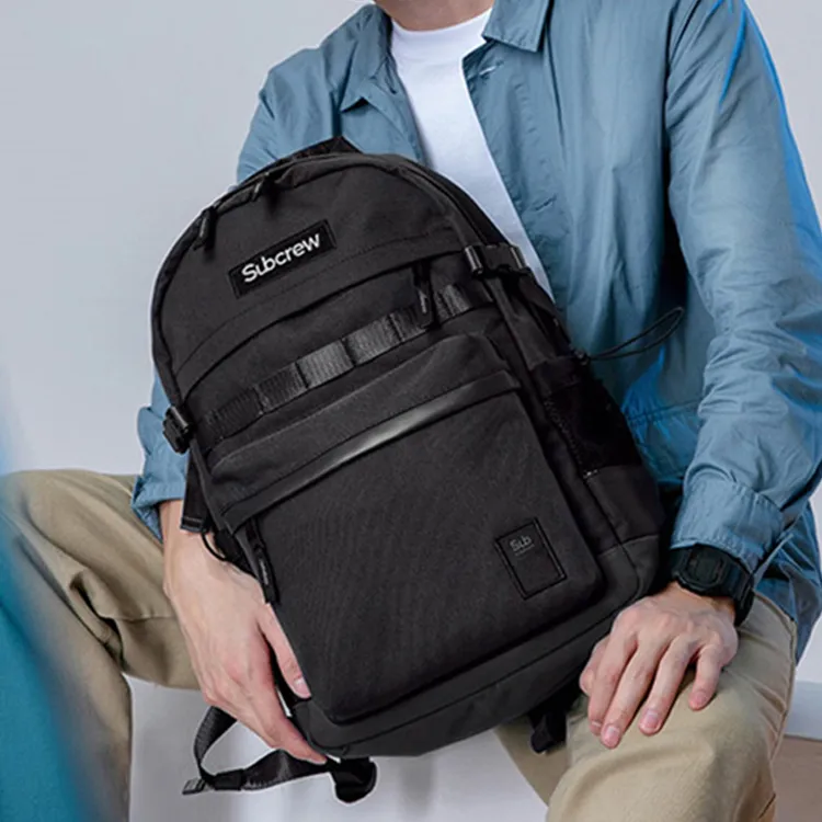 Subcrew Polyester Backpack Unisex Black-3
