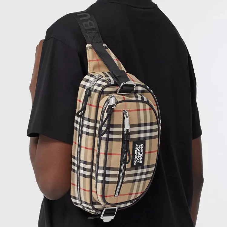 Burberry Vintage Leather Fanny Pack Sling Bag Crossbody Bag Shoulder Bag Unisex Archive Beige-4