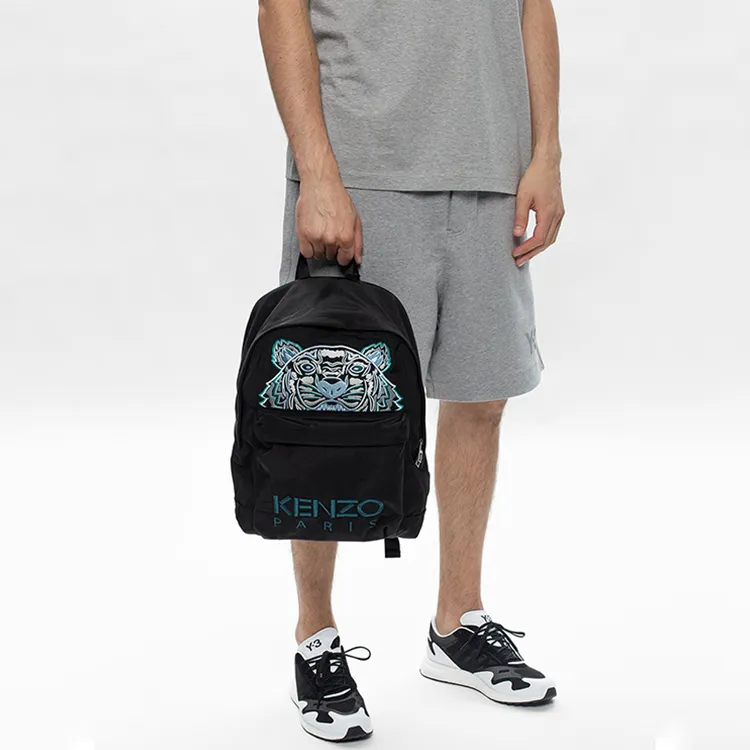 KENZO Nylon Backpack Men's Black/Blue/Green Label-4