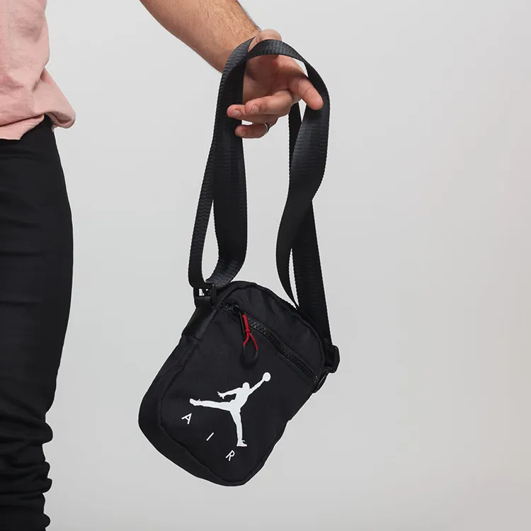 Jordan Polyester Cell Phone Pouch Shoulder Bag Crossbody Bag Small Size Unisex Black-3