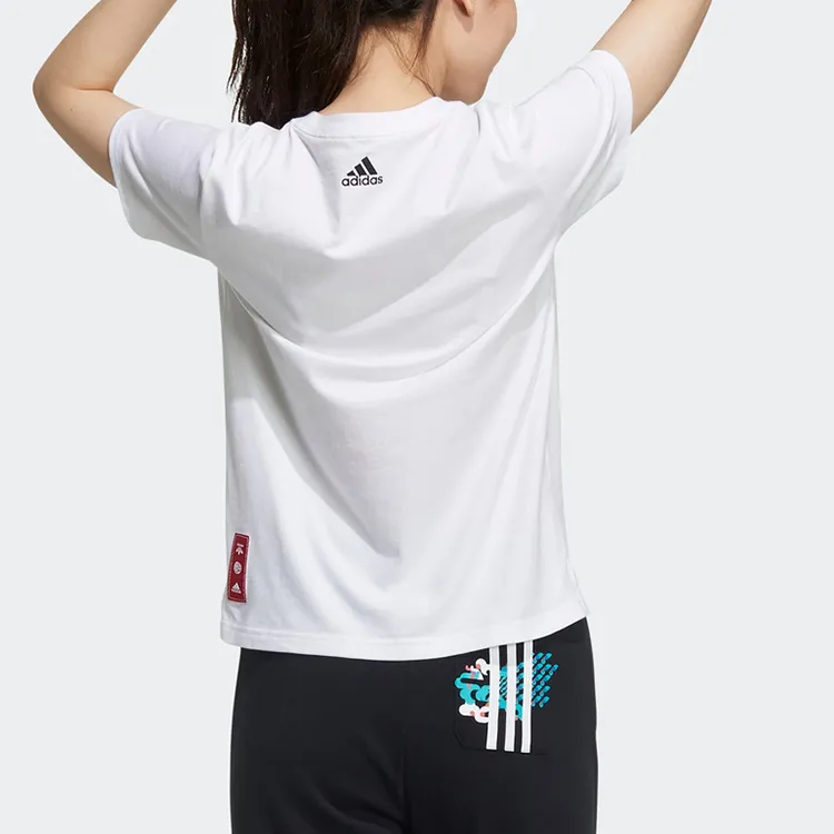 Adidas CNY Collection Set in Sleeve T Shirt Women's White-2