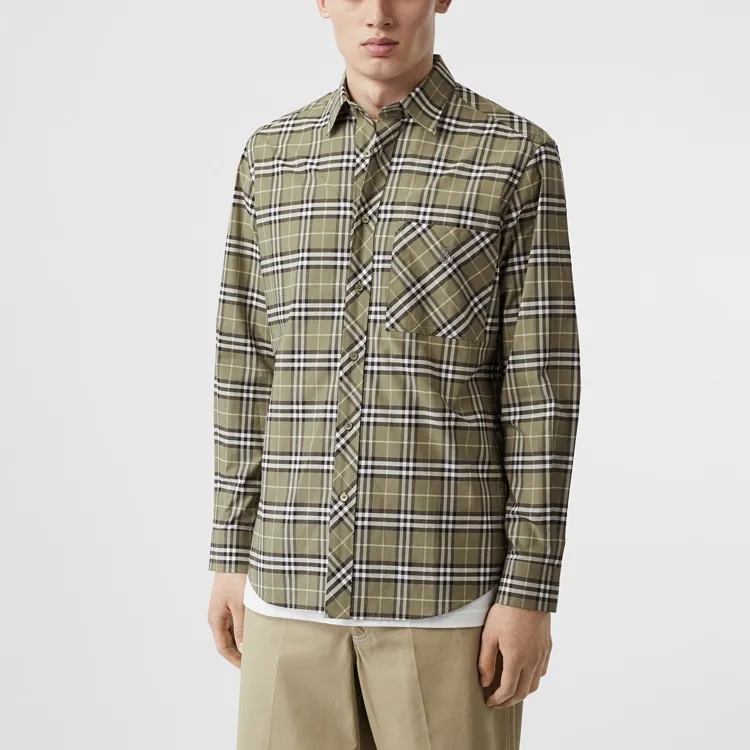 Burberry Shirts Men Green-3