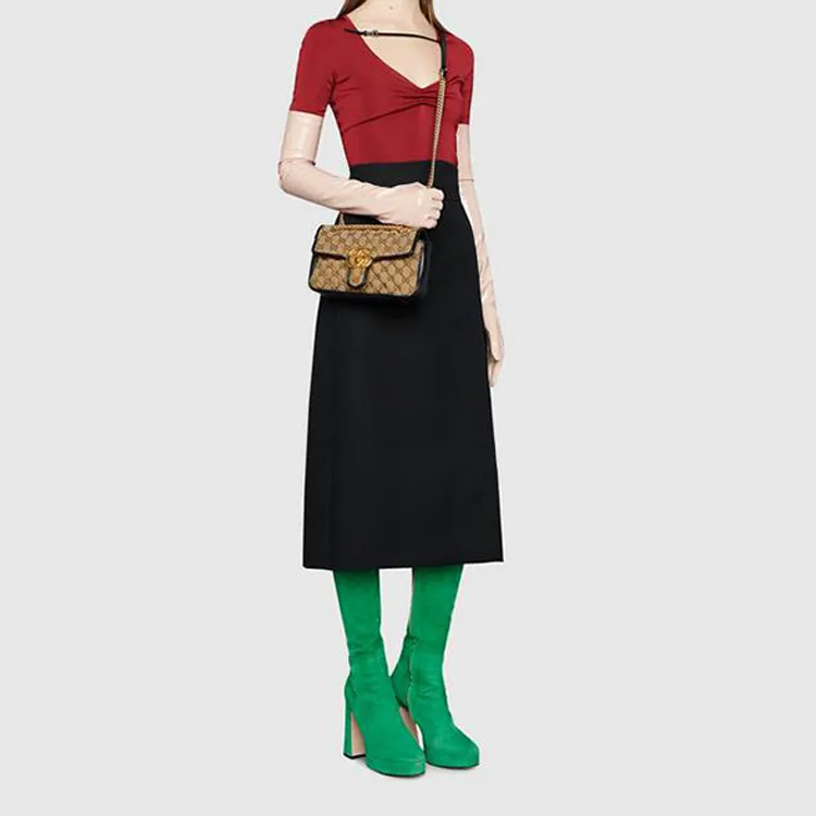 GUCCI GG Marmont Suede Shoulder Bag Crossbody Bag Mini Women's Ebony/Black-8