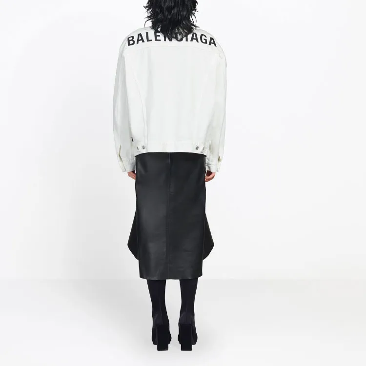 Balenciaga Denim Jackets Women's White-3