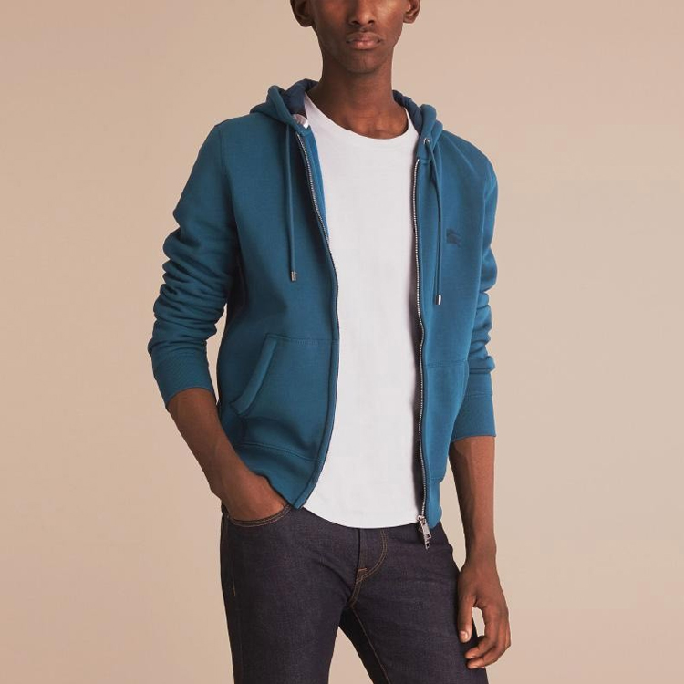 Burberry Clarendon Check Hood Zip Up Hoodie M - POIZON