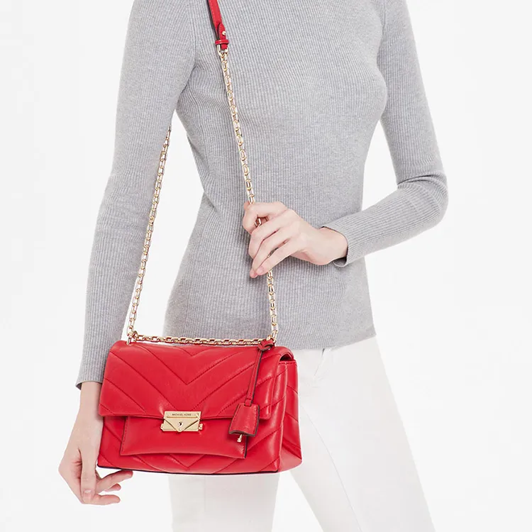 MICHAEL KORS Cece Leather Shoulder Bag, Crossbody Bag Medium Size Women's Bright Red-3