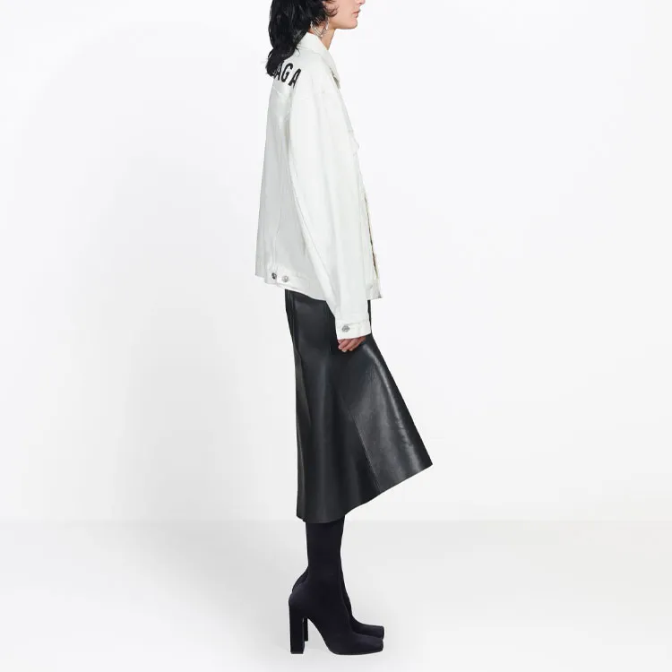 Balenciaga Denim Jackets Women's White-4