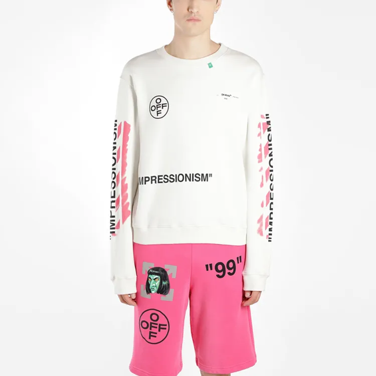 OFF WHITE Impressionism' Diag Stencil Sweatshirt-3