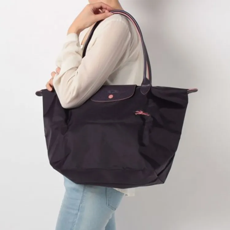 LONGCHAMP Le Pliage Nylon Fabric Shoulder Bag, Shopping Bag, Dumpling Bag, Handbag Tubas Women's Berry Purple-4