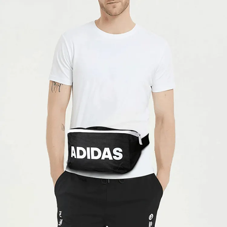 Adidas Polyester Crossbody Bags Fanny Pack Regular Unisex Black/White Logo-3