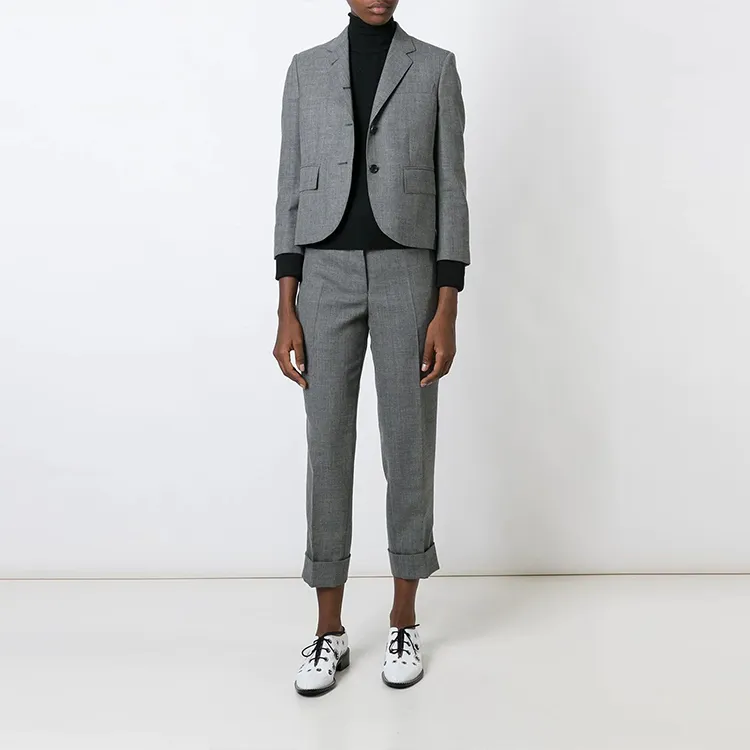 THOM BROWNE Cropped Tailored Trousers-1