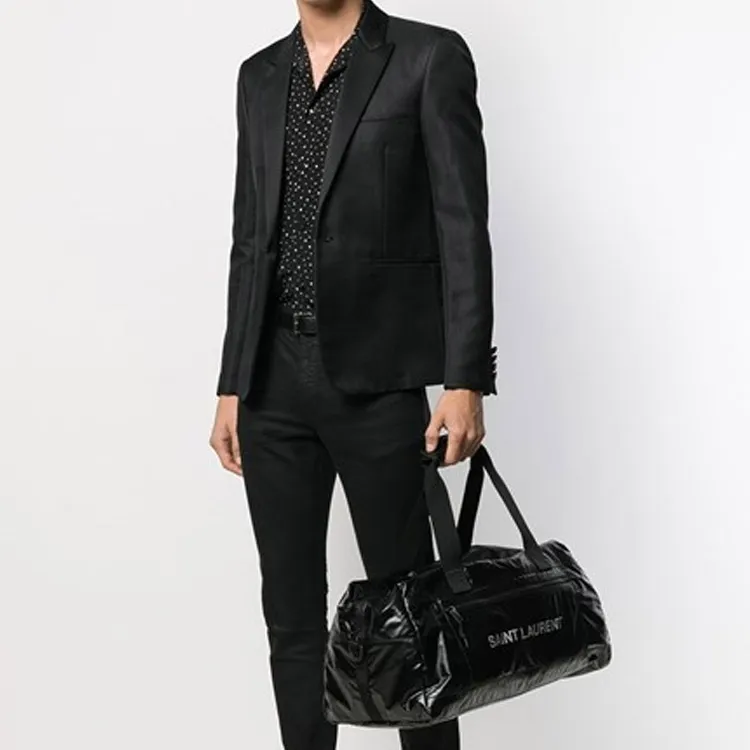 SAINT LAURENT Nuxx Logo Printed Duffle Bag-4