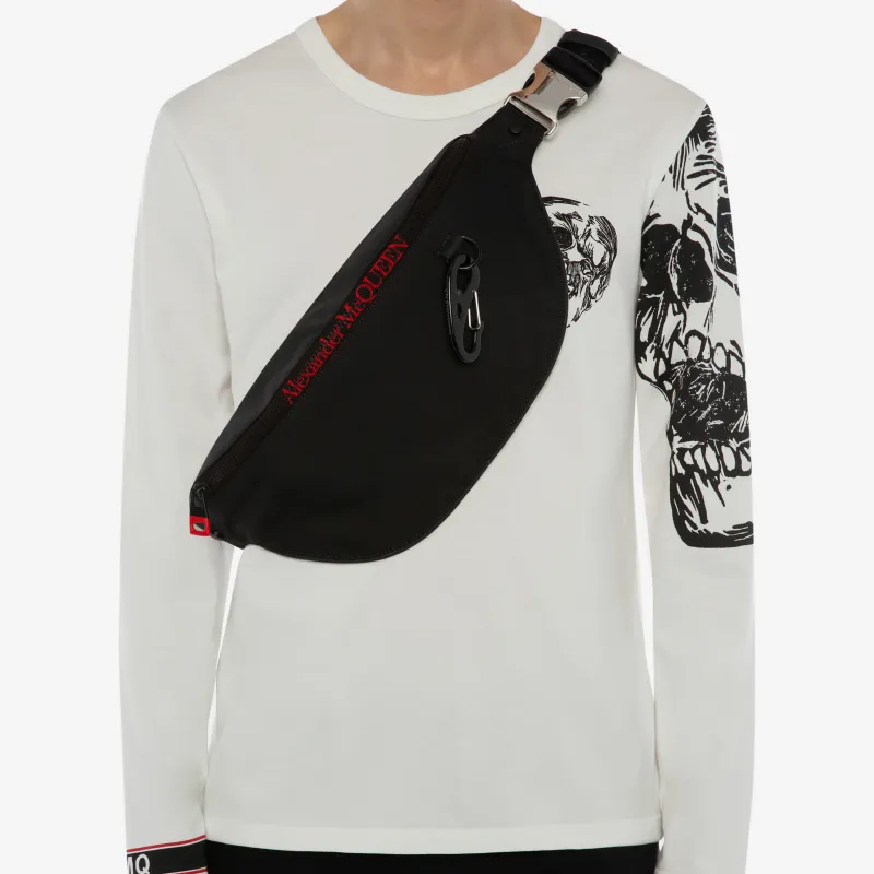 Alexander McQueen Nylon Fabric Fanny Pack Men's Black-4