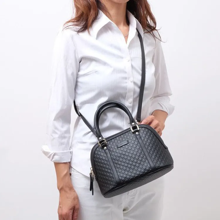 GUCCI Dome Shoulder Bag Medium GUCCIssima Black-5