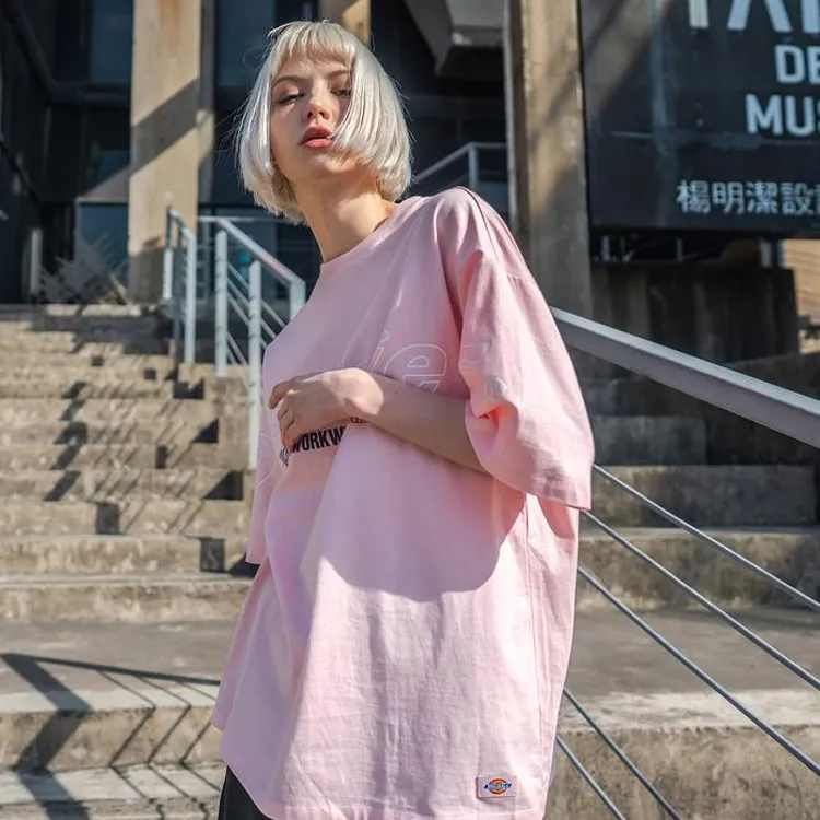 Dickies Straight T Shirt Unisex Cream Pink-4