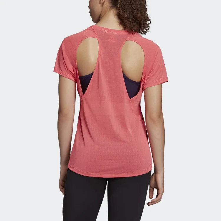 Adidas Raglan Sleeve T Shirt Women's Rose Red-3