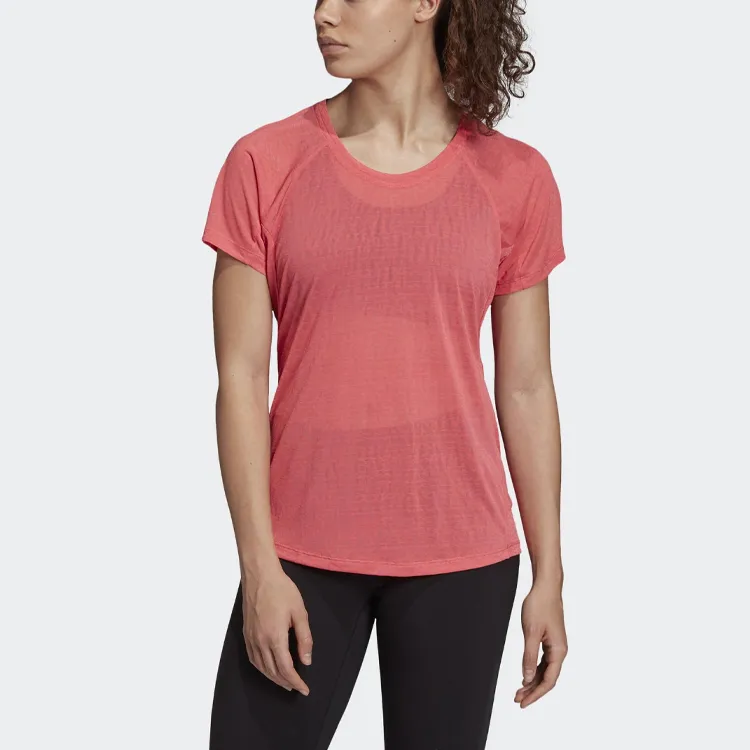 Adidas Raglan Sleeve T Shirt Women's Rose Red-2
