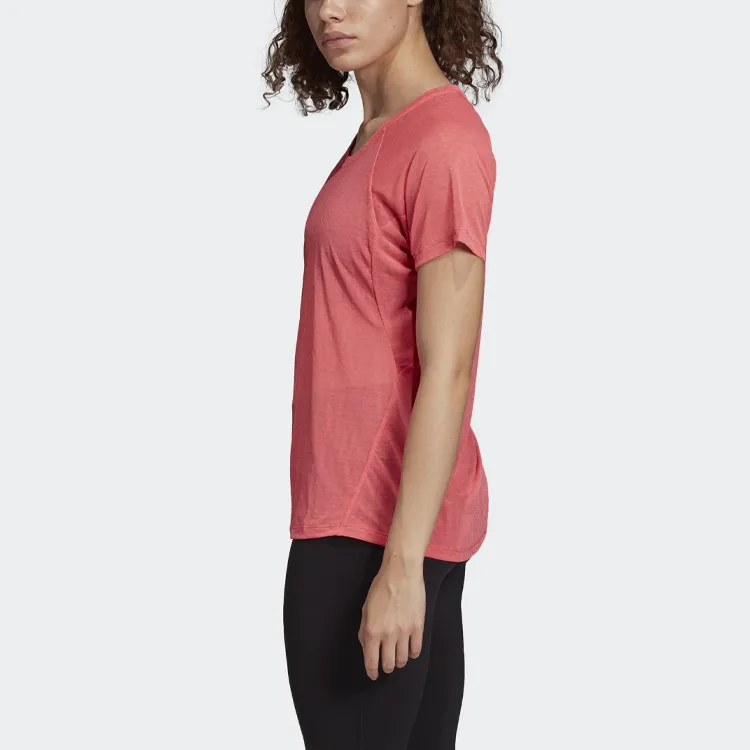 Adidas Raglan Sleeve T Shirt Women's Rose Red-4
