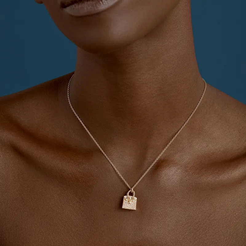 HERMES Birkin 18K Rose Gold Necklaces Women's-2