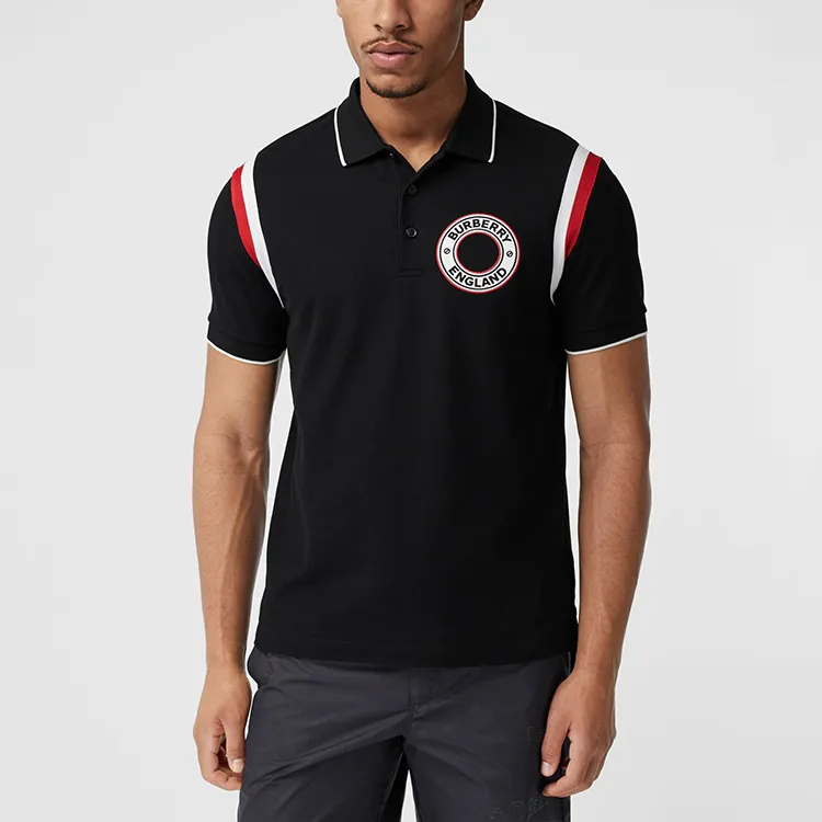 Burberry Logo Graphic Applique Cotton Polo-2