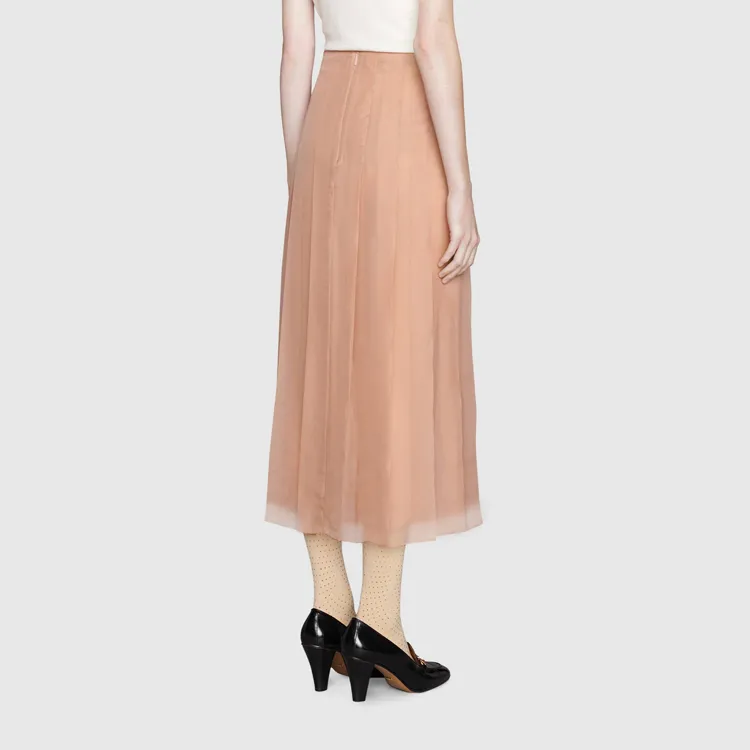GUCCI Chiffon Pleated Mid length Skirt-2