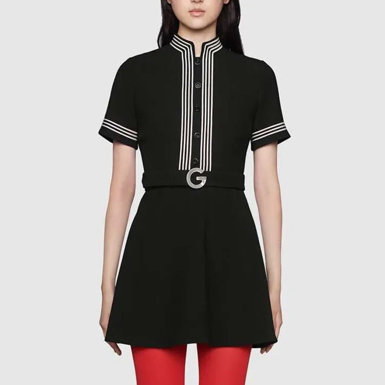 GUCCI Short Sleeved Dresses Women's Black-1