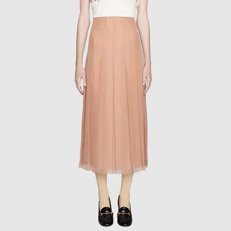 GUCCI Chiffon Pleated Mid length Skirt-1