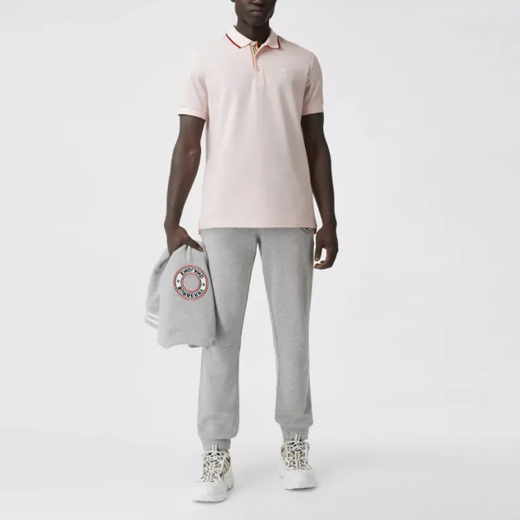 Burberry Polo Shirts Men Pink-1