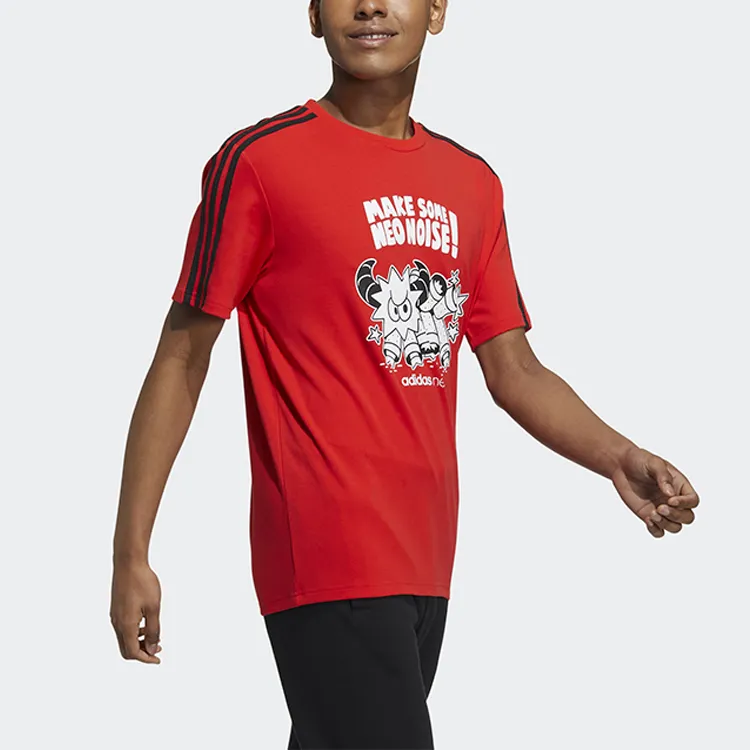 Adidas Neo Straight T Shirt Men's Bright Red-3