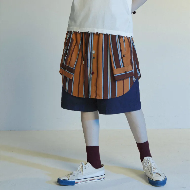 UNVESNO Loose Fit Shorts Unisex Light Brown-2