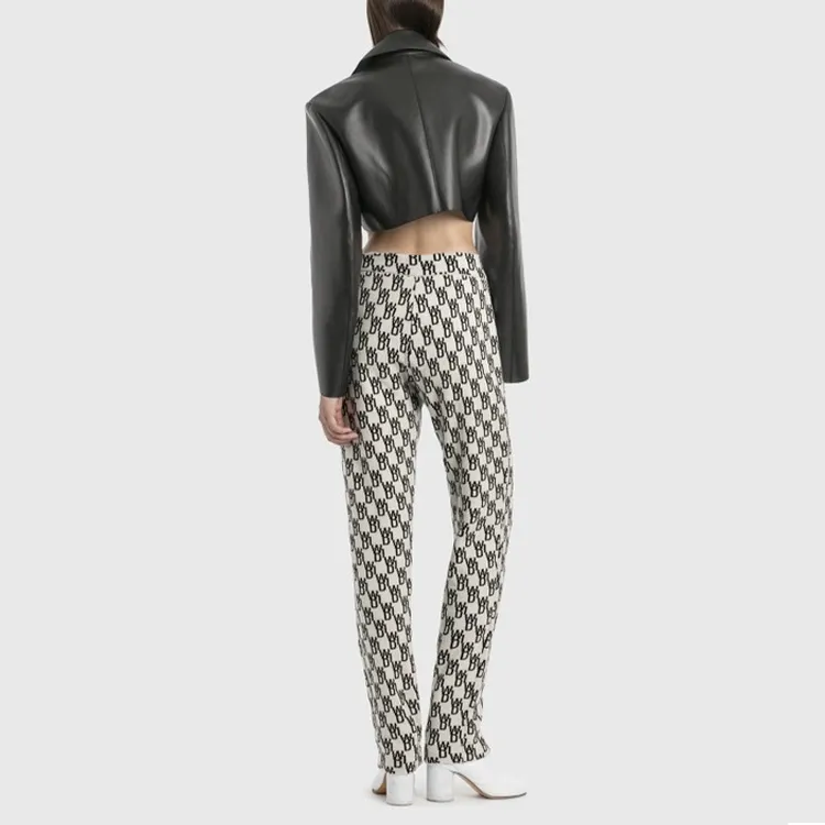WE11DONE Logo Pattern Knitted Leggings-3