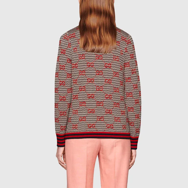 GUCCI Sweaters Women's White Blue Red Multicolor-2