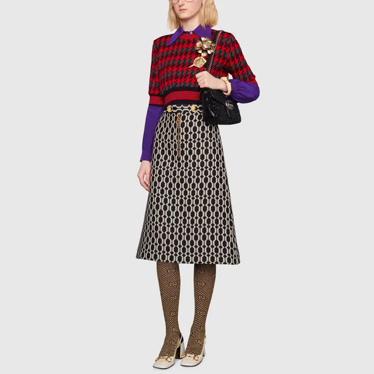 GUCCI SS21 Sweater Women's Red Black Multicolor-3